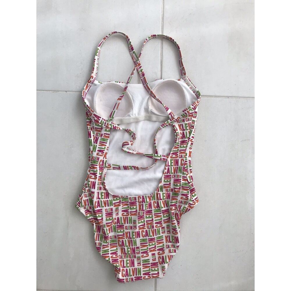 Calvin Klein‎ Multicolor Logo Print One Piece Swimsuit - Picture 4 of 7